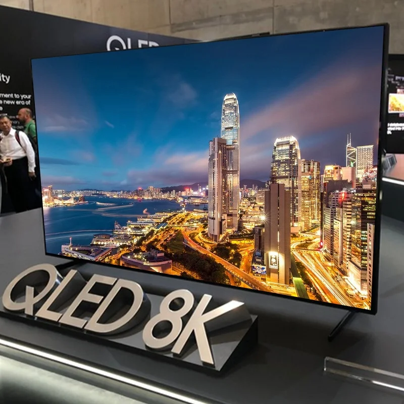 A+ grade gaming monitor voice wifi QLED commercial tv frameless adult iptv live streaming 65-120 inch 8k smart led panel tv