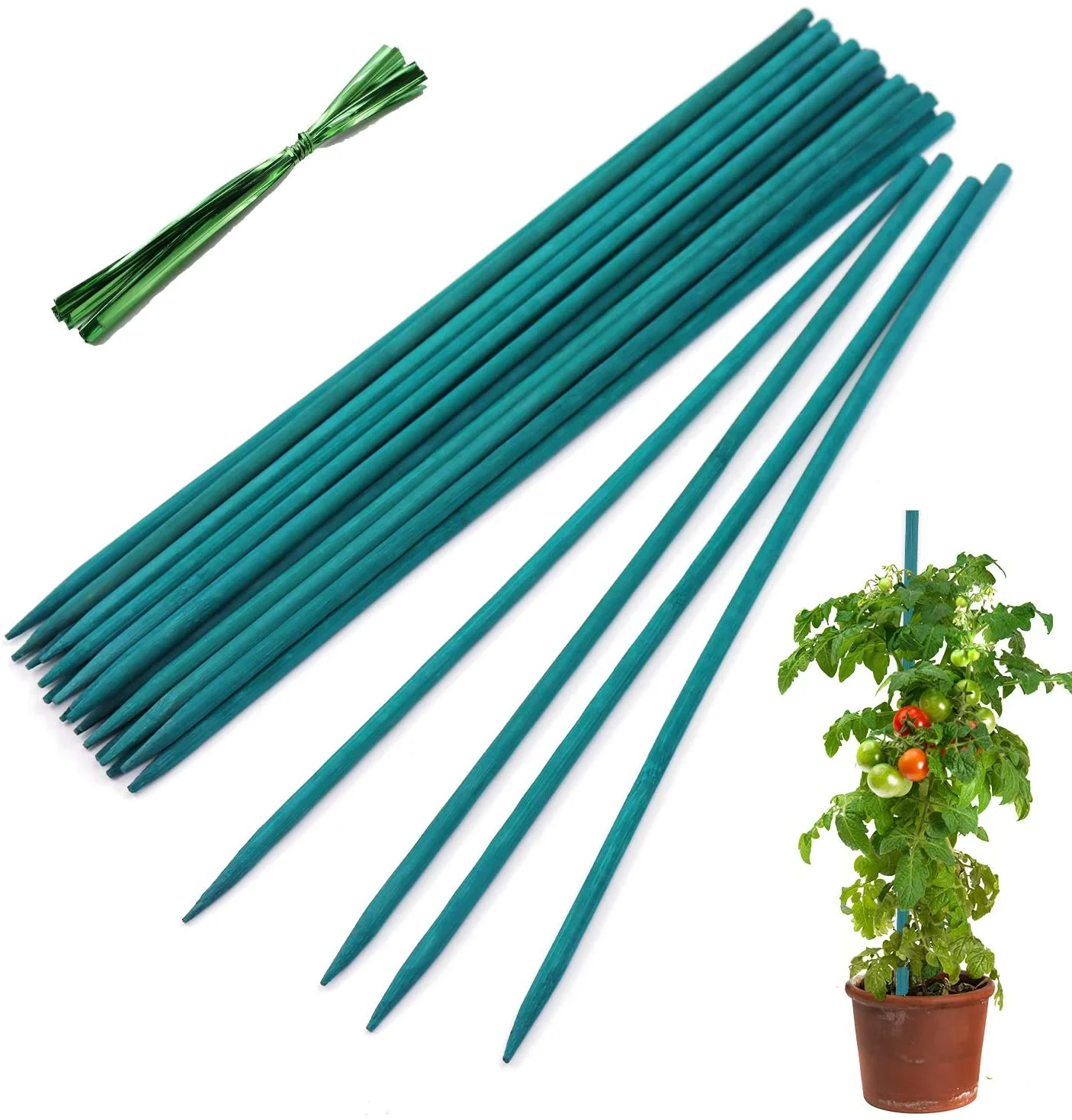 Decorative Flower And Orchids Plant Support Bamboo Flower Stick Dyed sticks