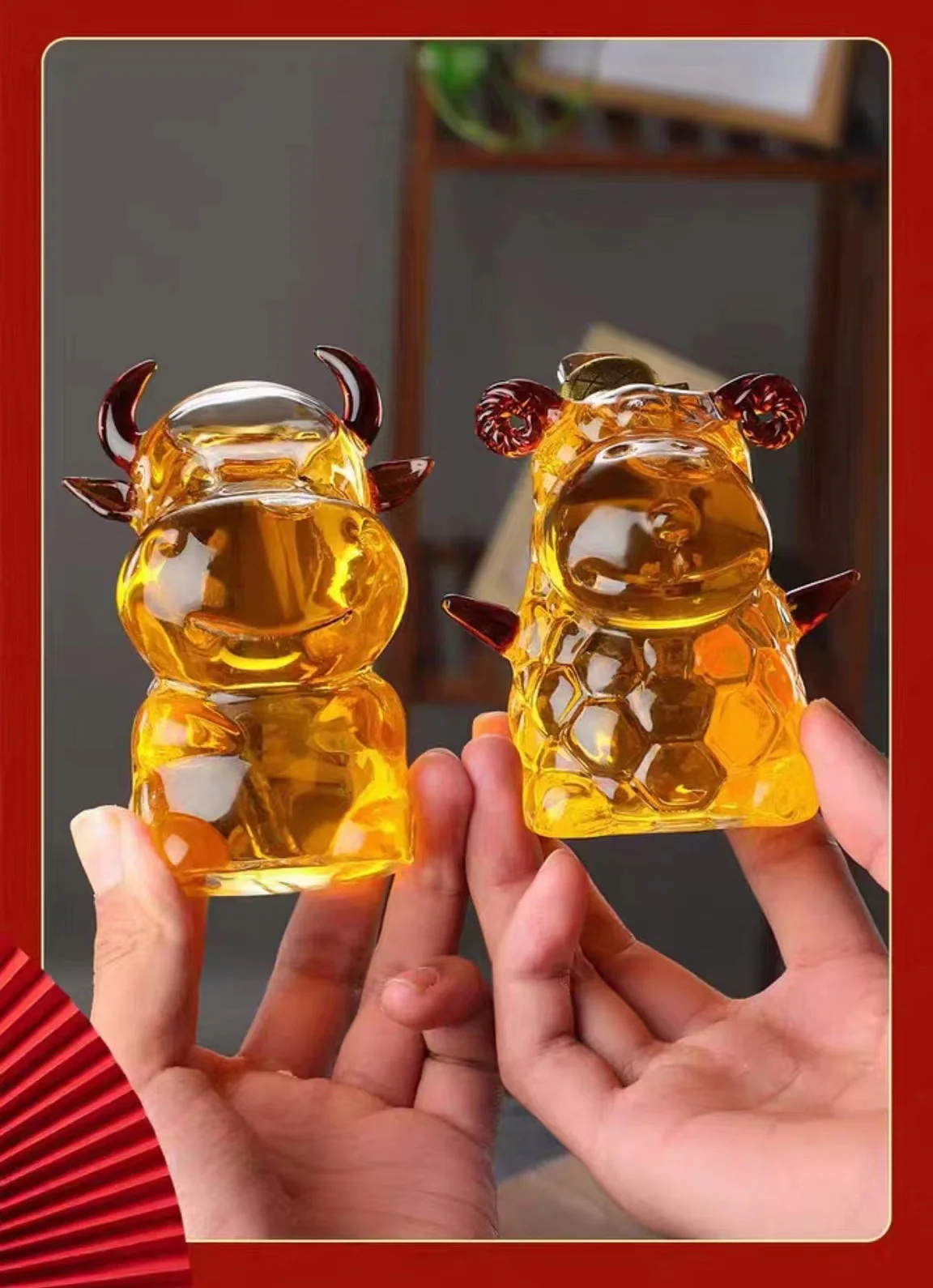 150ml Chinese  Zodiac Animal Shaped Clear Glass Decanter Glass Bottle Individual Package