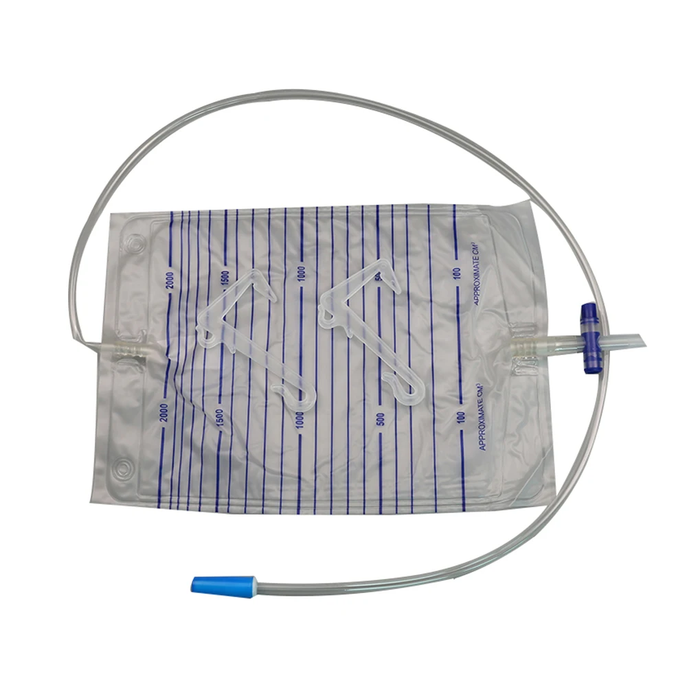 China factory price medical 2000ml luxury urine collection drainage bag for adult