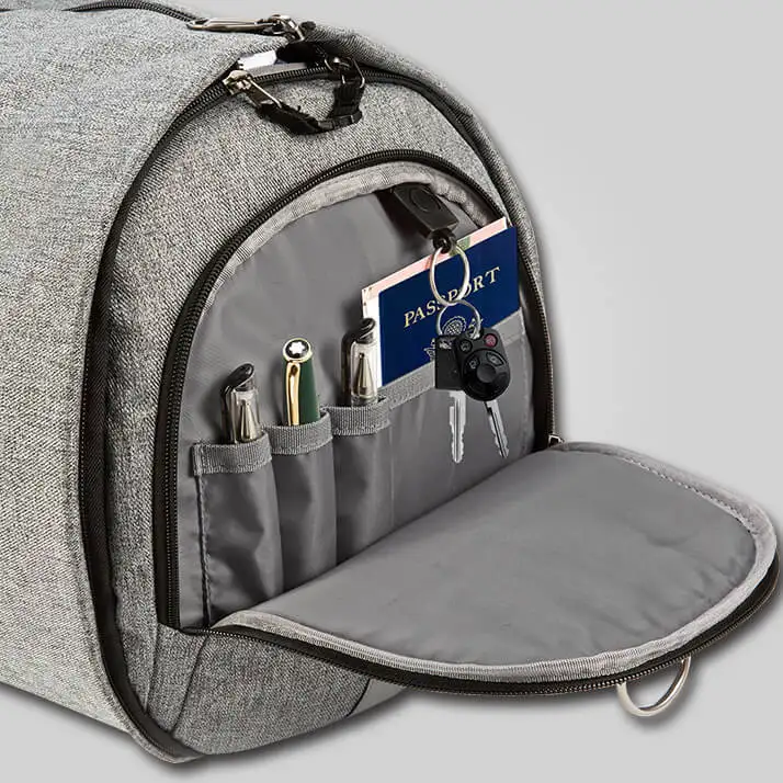 2 in 1 Hanging Suitcase Suit Travel Bags Convertible Garment Bag with Shoulder Strap Carry on Garment Duffel Bag