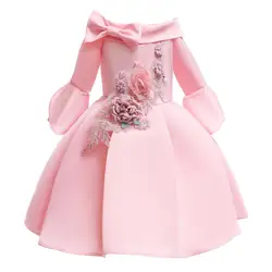 Wholesale 2022 Kids Birthday Princess Party Dress Model Fancy Kids Dress Ball Gown Off Shoulder New for Girls Flower Children