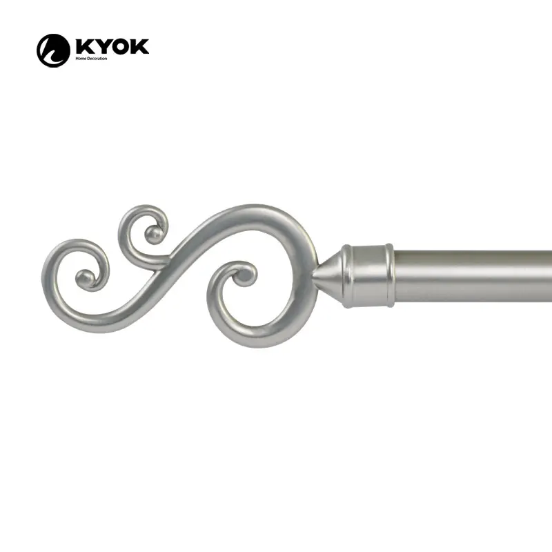 KYOK 2024 16/19 small size decorative variety finial curtain rod pole set double bracket