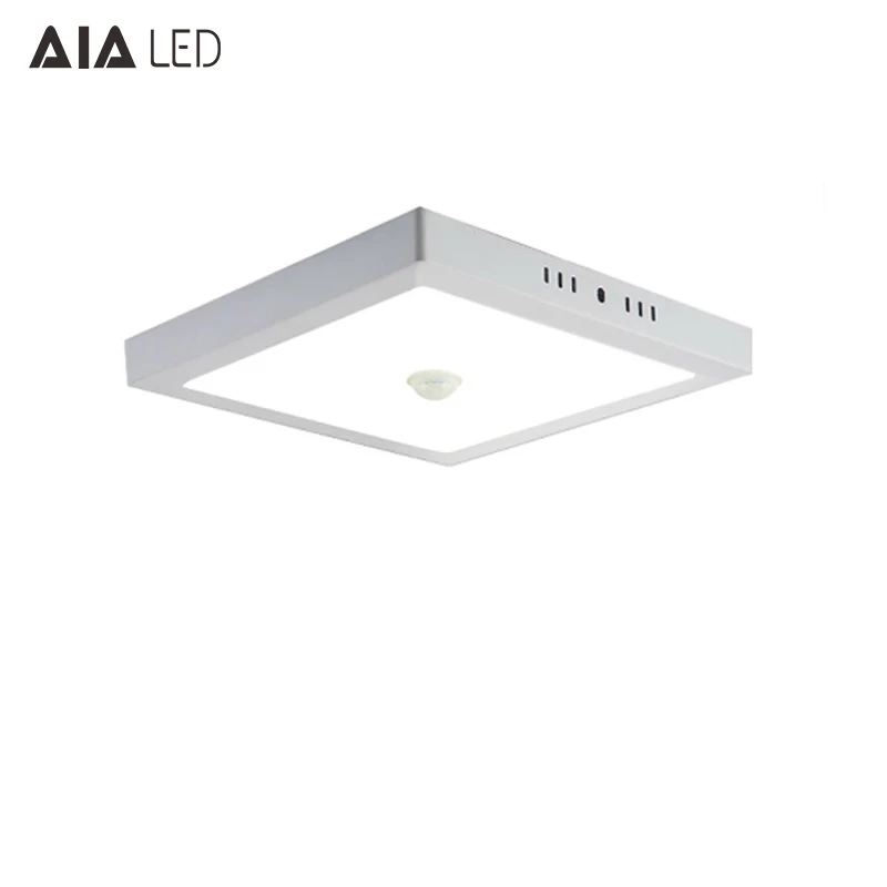 Square white housing 24W 300x300 sensor PIR led panel light interior led ceiling panel light for hotel room