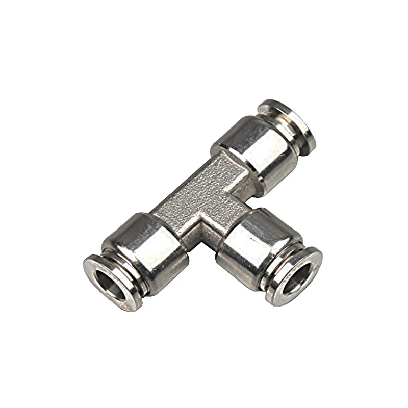 4mm/6mm/8mm/10mm/12mm/16mm 3 Way Tee T Shape Stainless Steel Tube Fittings Stainless Steel T Type Pneumatic Pipe Fittings