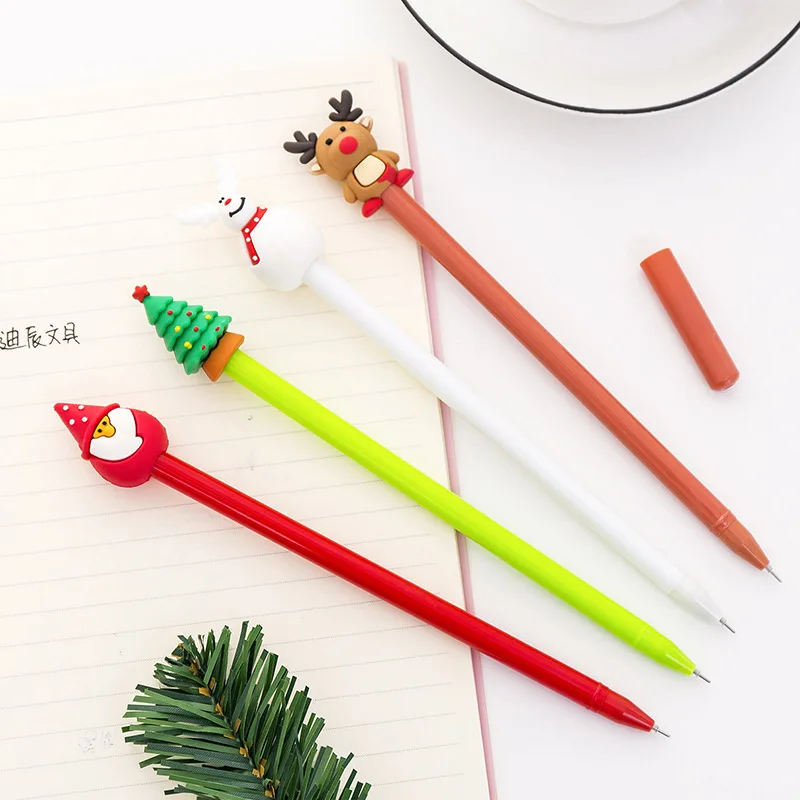 
Wholesale Cute Stationary Creative Students Pen Cartoon Christmas Gel Pen For Christmas Gift 
