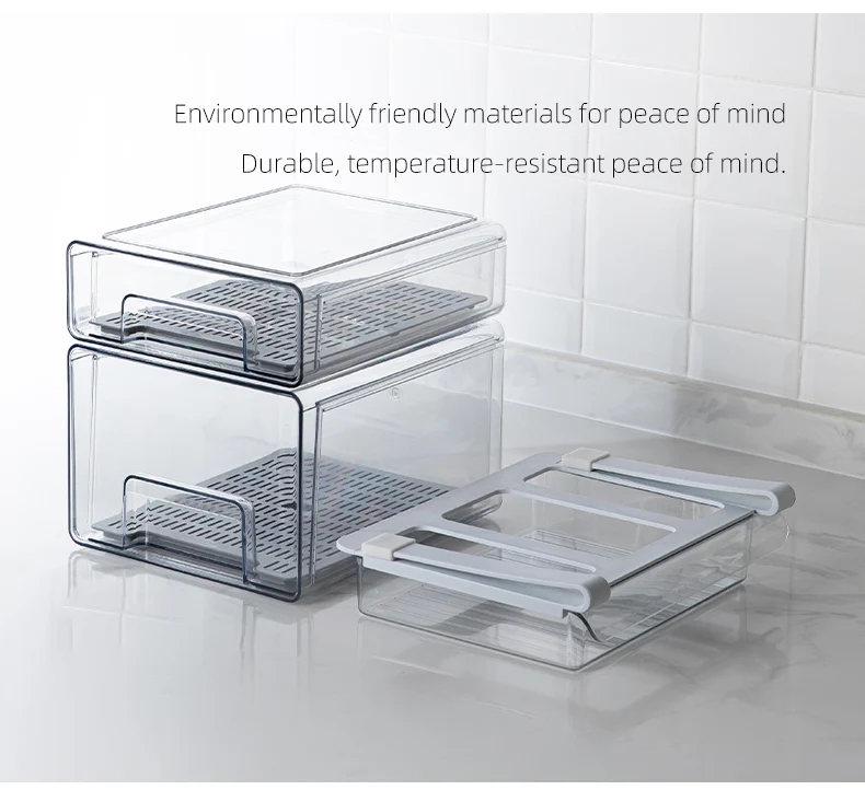 SHIMOYAMA Fridge Storage Organizer Box Refrigerator Stackable Pull Out Refrigerator Organizer Box
