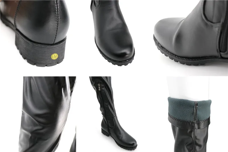 Superstarer/женские высокие сапоги выше колена из искусственной кожи на толстом каблуке; Цвет красный, черный