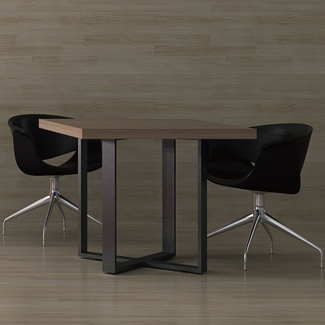 Office Conference Room Furniture Black Base Frame Wooden Melamine 10 Person Meeting Table