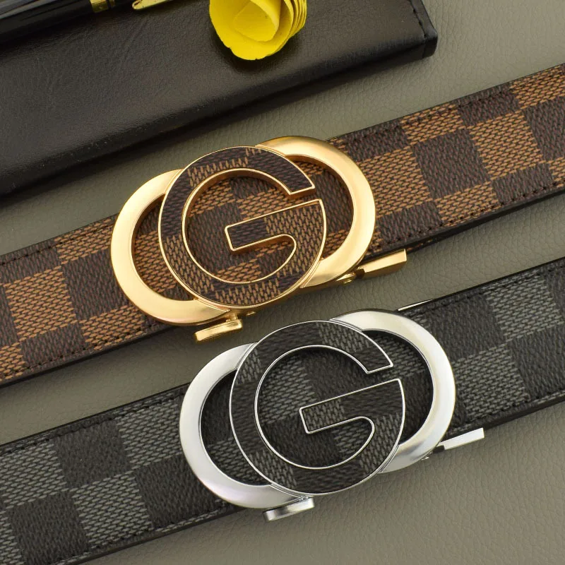 Wholesale Custom Fashion Lxurury Automatic Buckle Belt Business Men Genuine Leather Belts