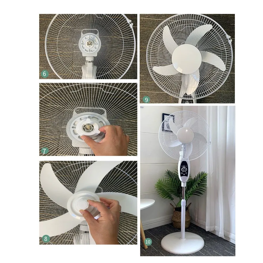 16 Inch Solar Panel Fan Hot sales High Quality Electric Rechargeable Smart Standing Fan With Battery Included