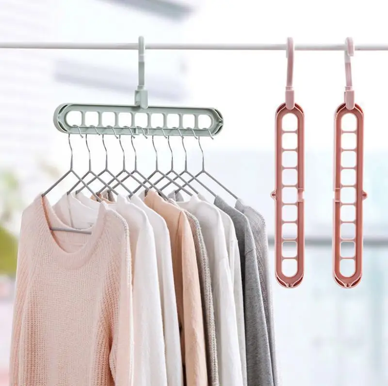 
Household Space Saving 9 in 1 Plastic Closet Foldable Home Storage Racks Travel Multi-function Magic Creative Clothes Hanger 