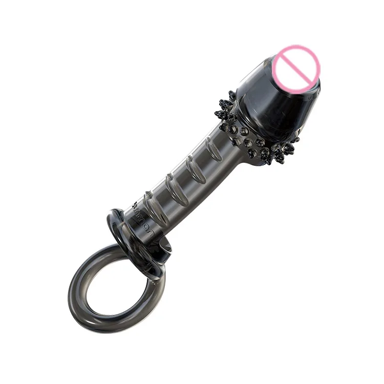 Men Sex Toys Extension Reusable Condom Spiked Penis Sleeve Delay Ejaculation Cock Ring Condoms For Male