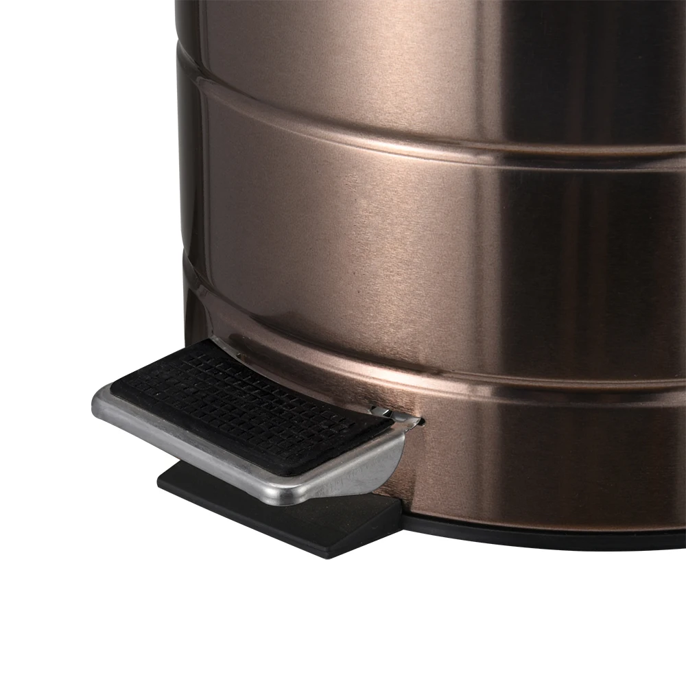 Embossment 20 liter metal stainless steel big garbage trash can 20l with soft close lid