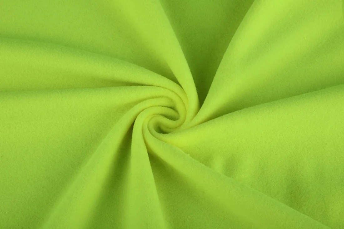 100% Polyester mesh single fleece fabrics for clothing  fabric fluorescent yellow