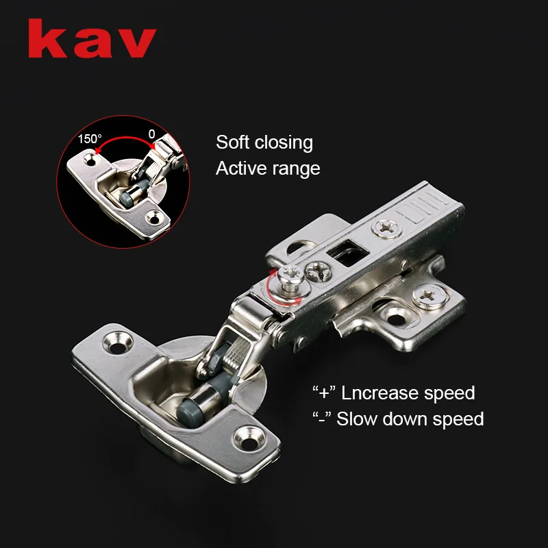 KAV Furniture Kitchen Door Full Overlay 4D 3D Adjustable Hydraulic Hidden Concealed Soft Close Cabinet Hinges