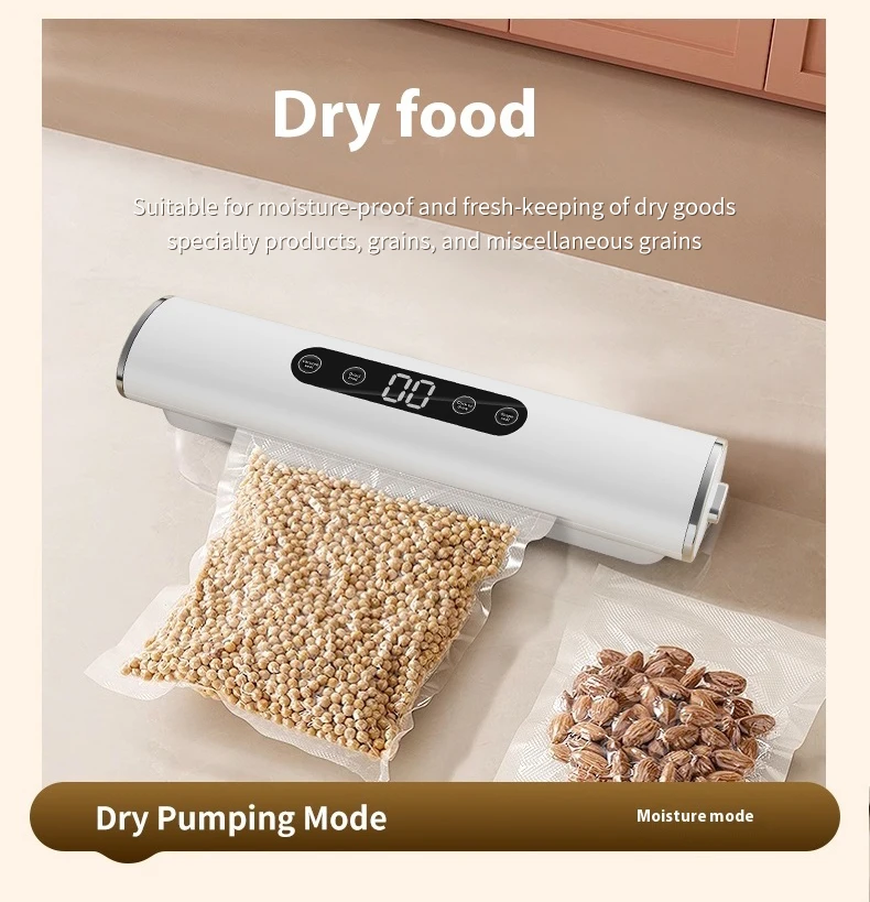 Electric Automatic Food Sealer Plastic Vacuum Preservation Machine with Liquid Crystal Display for Household Food