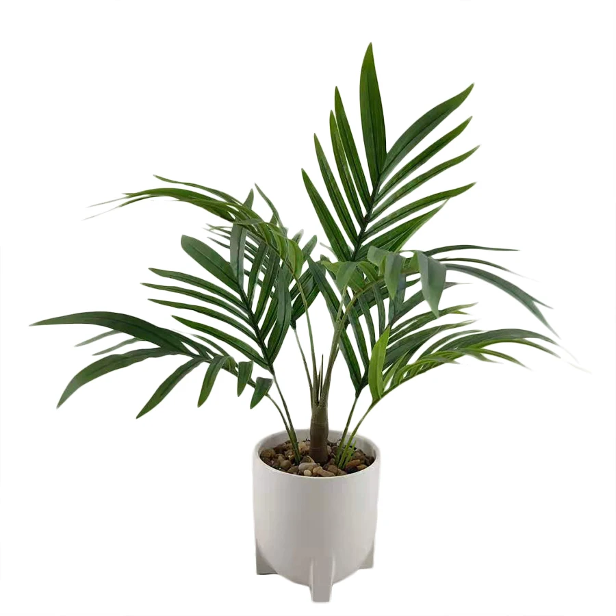 Plant Artificial Palm Leaves Madagascar Palm Bouquet for Dector Green Decoration Natural Tree Color Tree Shape Grass 23*23*24cm