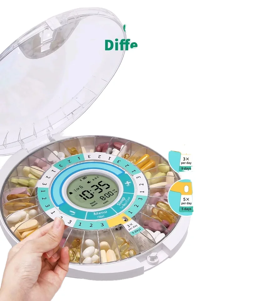 Portable Multifunctional Timing Alarm Clock Intelligent Electronic Medicine Box for Elderly Pill Container Reminker