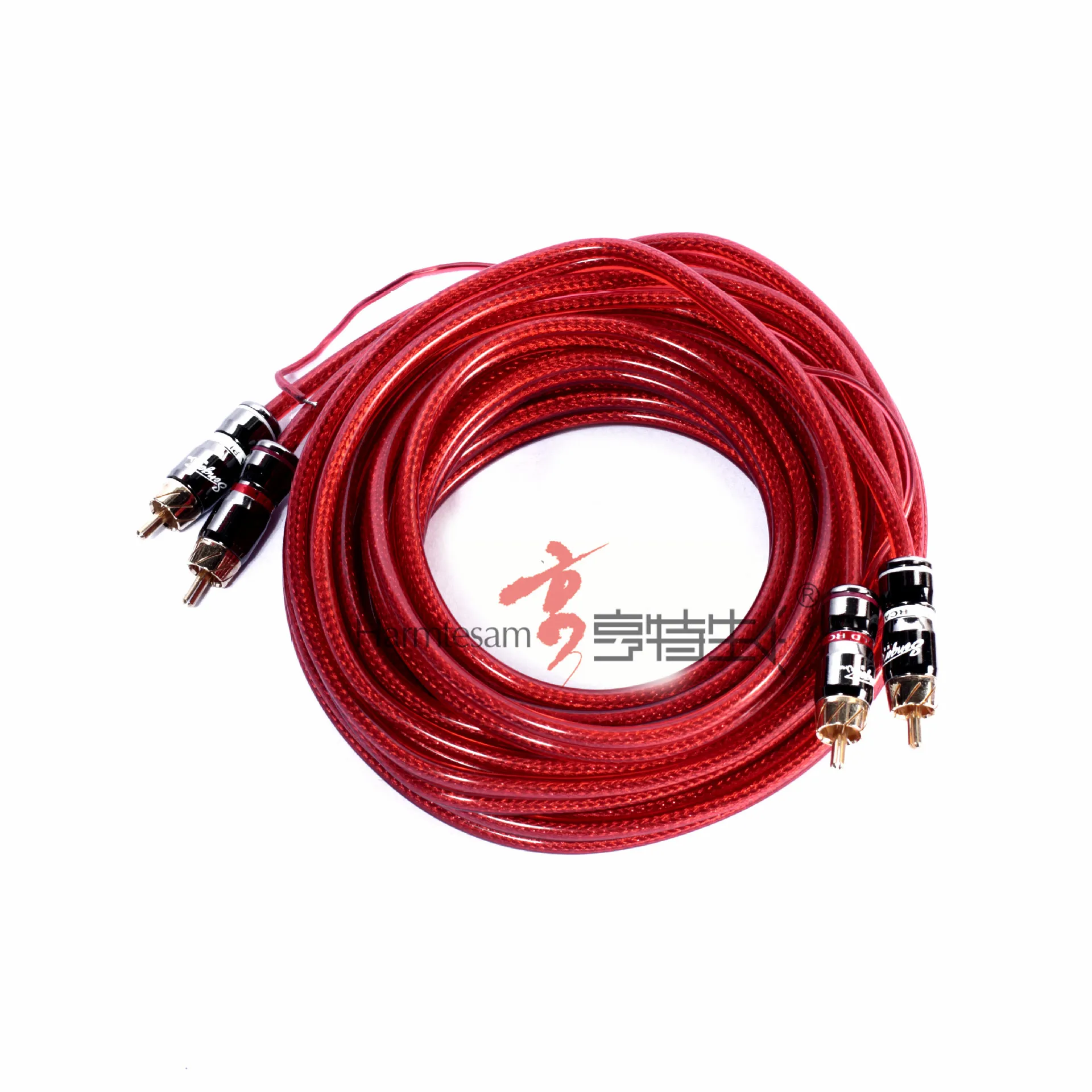 Автомобильный аудио усилитель мощности модифицированный провод RCA провод аудио красный плетеный сетчатый SG-001 5 м