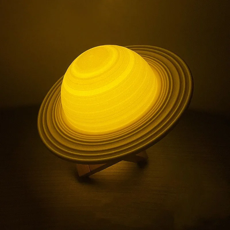 Moon Lamp 16 Colors LED Night Light 3D Printing Moon Light with Stand & Remote/Touch Control and USB Saturn Lamp