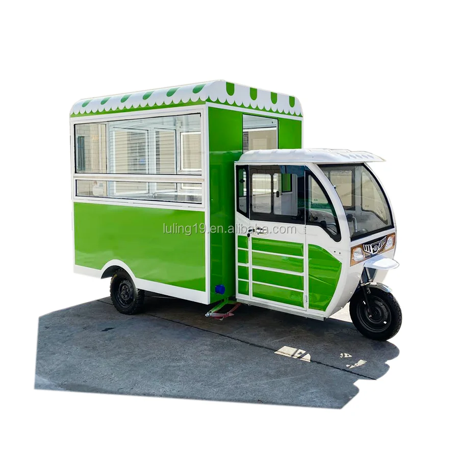 
mobile food trailer Chinese food van trailer BBQ fast food truck cart with water sink 