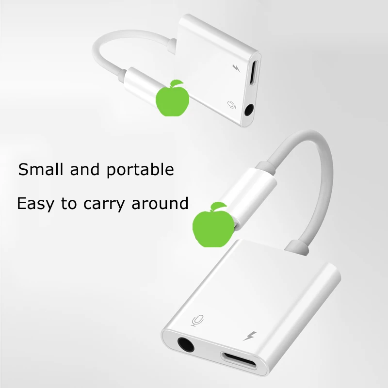  2 в 1 USB 8-контактный переходник с подсветкой на два порта 3 5 мм для зарядки наушников и аудиоконвертера адаптер X XS Plus