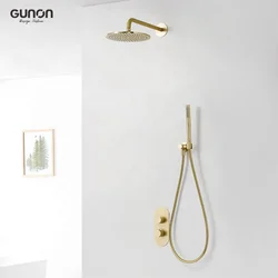 Luxurious wall-mounted rainfall  and water saving concealed  thermostatic shower mixer set