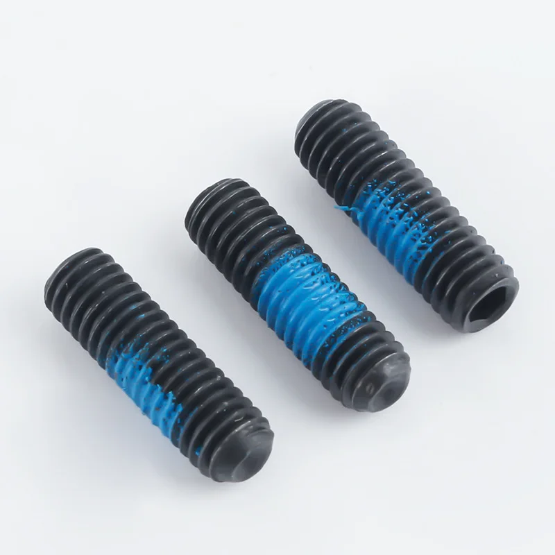 6-32 6-40 6-48 steel black oxide pre-coated Nylon thread locking cup point set screw