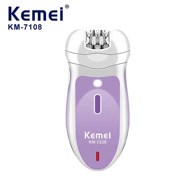 Kemei KM-7108 4 in1 Cordless Rechargeable Electric Hair Removal Women Electric Epilator Lady Shaver Callus Remover