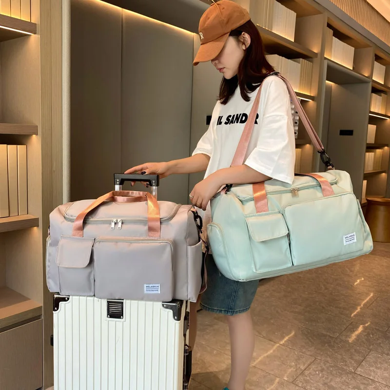 Большая Вместительная дорожная сумка для спорта с сухим влажным разделением ручная фитнеса на одно плечо