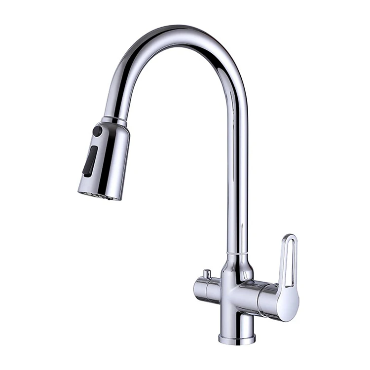 hot selling pure water kitchen faucet pull out pull down sprayer 4 way sink water kitchen mixer tap brass drinking water faucet