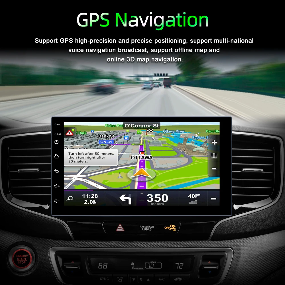 Универсальный 7 дюймов 2 Din Android автомобильный Радио плеер GPS навигация WIFI BT FM Зеркало Ссылка видеоплеер