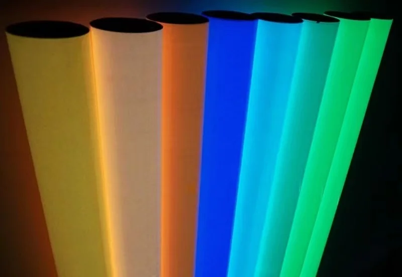 Colorful And PVC/PET  Dtf Protection Engraving Self-adhesive Glow In The Dark Vinyl Custom Design Printing Luminous Film