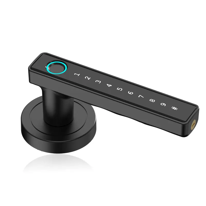 Factory Wholesale  Fingerprint Electric Handle Lock Ttlock Smart Home Door Lock Biometric Fingerprint Lock For Wooden Door
