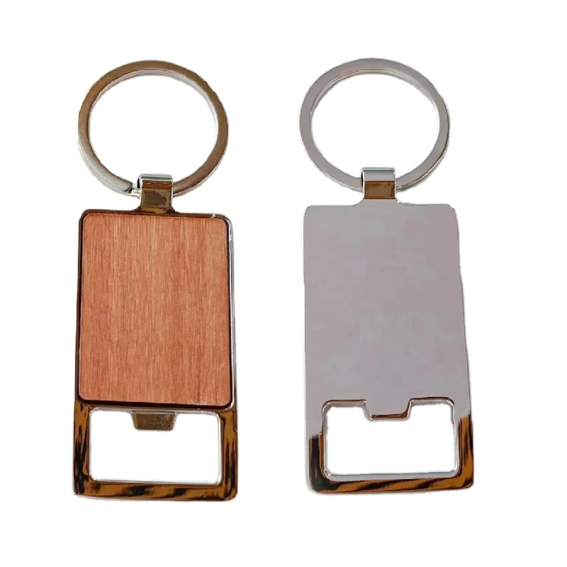 Wholesale Bamboo Sublimation Keychain Blanks Key Ring In Bulk Personalized Wood Engraved Keychain Custom Wooden Keychain