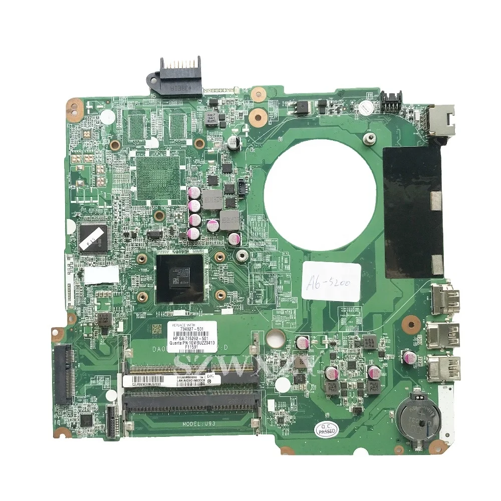 For HP 15-N 15-F Series Laptop Motherboard 734827-501 734827-001 A6-5200 AMD Processor DA0U93MB6D0 100% Tested Fast Ship