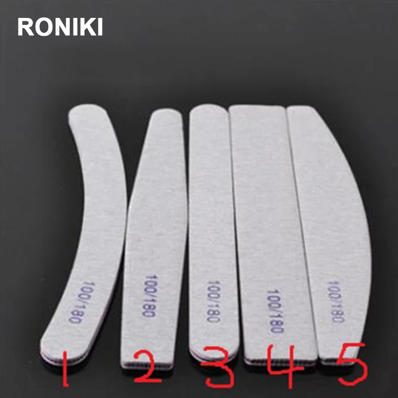 RONIKI Private Label Personalised Custom 80/80 100/180 100 180 pink mini Half Moon Nail File With Logo