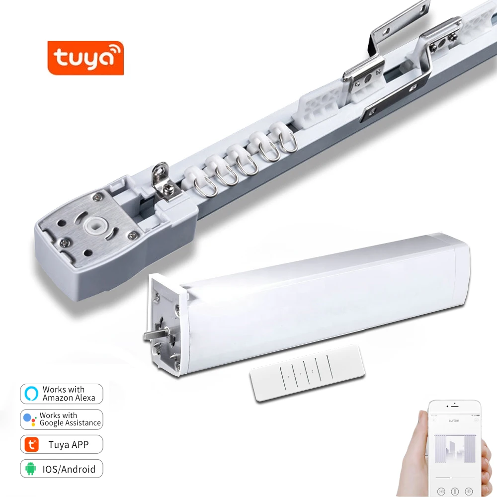 Free Shipping Tuya Wifi Remote Control Curtain Motor, Customized Curtains track,Smart Tuya Intelligence Curtain Motor Rail