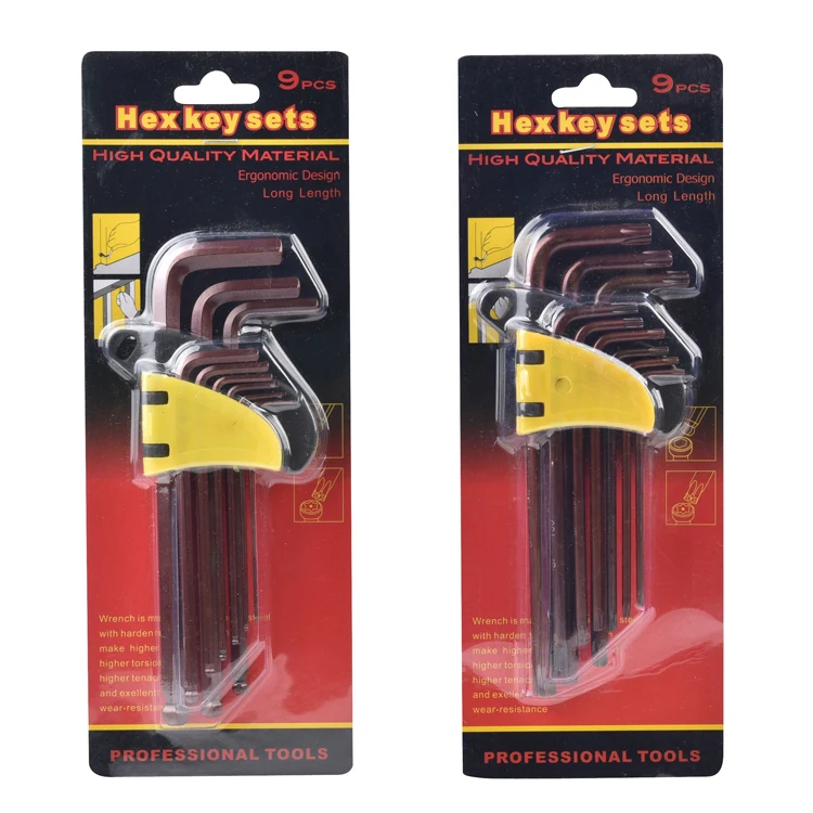High quality wrench bronze brown color Ball end Hex Key allen  key wrench set