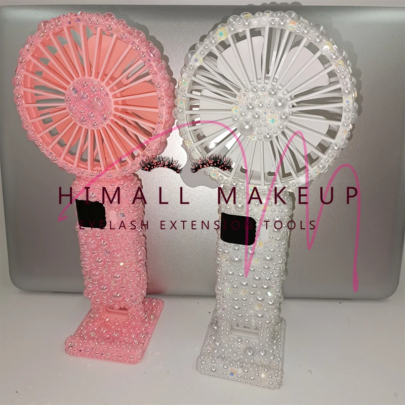 Bling Rechargeable Handheld Personal Fan USB Rechargeable Air Dryer Portable Mini Eyelash Fans For Lashes Extensions