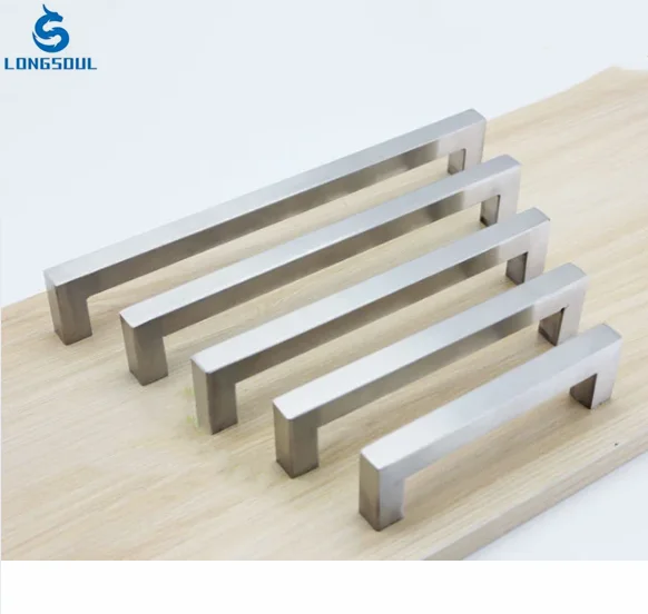 China Hot Sale Wholesale Competitive Price square Stainless Steel single hole Hollow modern Cabinet Handle