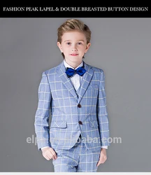 ELPA boys suit clothing set baby Blue plaid boy formal occasion suits for wedding/Show