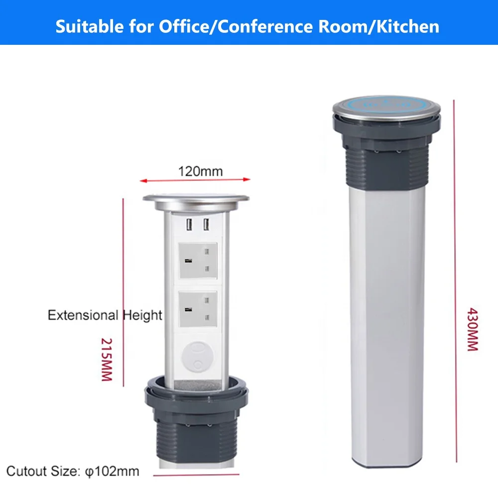 Wifi Water-proof  power and data pop up desktop extension QI wireless charger sockets with usb outlet