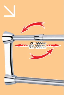 Bathroom adjustable led double shower curtain rod