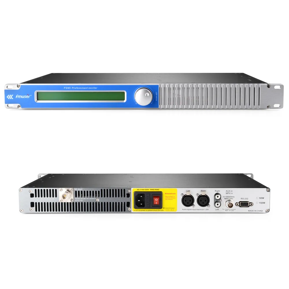 FMUSER FMT5.0-150 100 Вт 150 Вт 1U FM-передатчик DSP Трансляция звука для радиостанции
