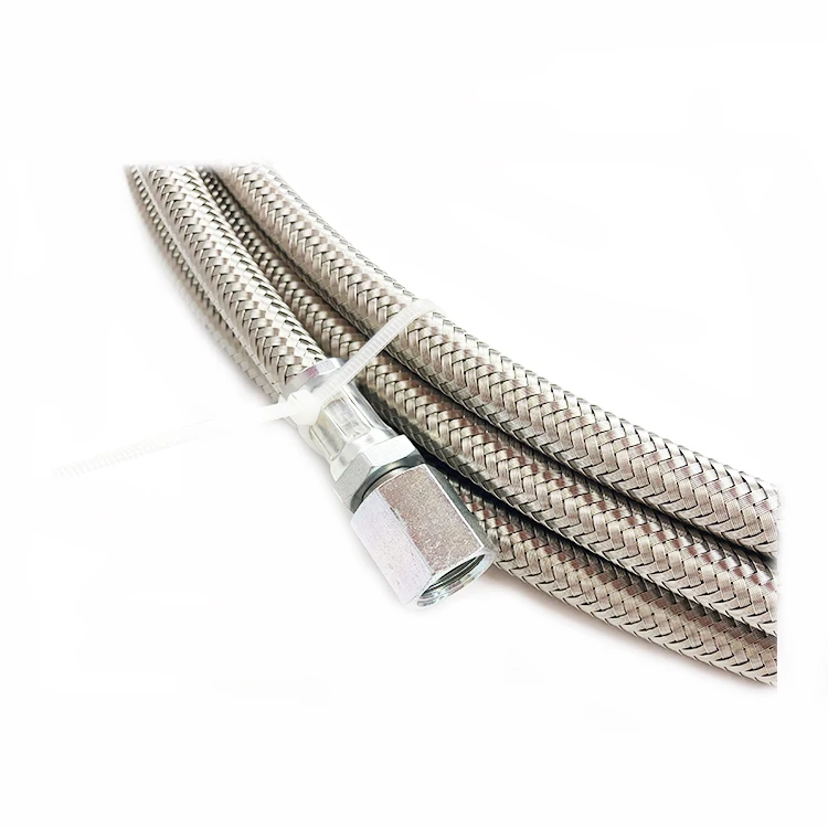 sae 100 r14 304 lined corrugated antistatic smooth bore braided ptfe hose with stainless steel rubber tube