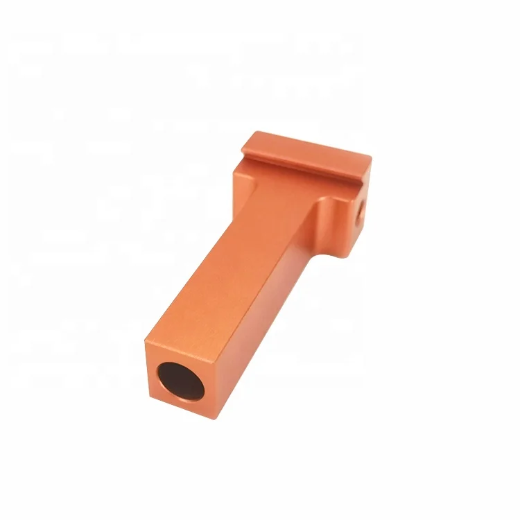 OEM/ODM CNC Machining, Broaching, and Drilling Services Orange and Black Anodized Aluminum Component Manufacturing