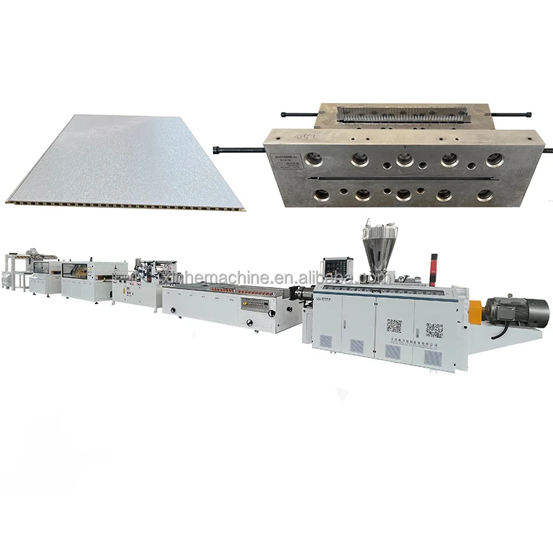 Decorative materials 400*8 integrated wall panels Bamboo fiber wall panel extruder production line high-speed making machine