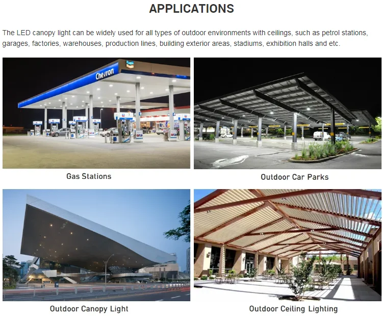 All aluminum die-casting SMD3030 MW Power Supply Waterproof IP65 50W  80W 100W  150W  Gas station  Led Canopy Light